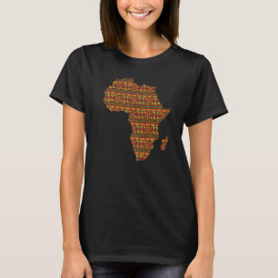 Black History Month Africa Map Kente Cloth For Afr T-Shirt