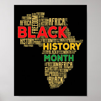 Black History Month Africa Map  Poster
