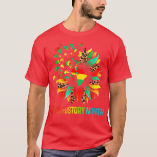 Black History Month Africa Sunflower Leopard Melan T-Shirt