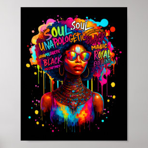 Black History Month African American Afro Women Ju Poster