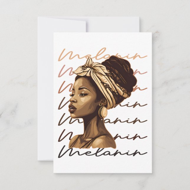 Black History Month African American Black Melanin Thank You Card (Front)