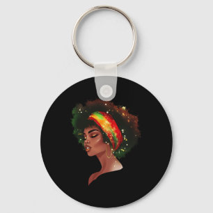Black History Month African American Black Queen J Key Ring