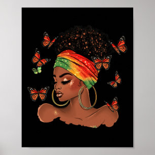 Black History Month African American Butterfly Jun Poster