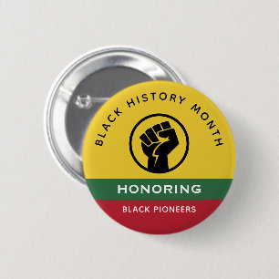 Black History Month African American Curved Text 6 Cm Round Badge