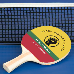 Black History Month African American Curved Text Ping Pong Paddle