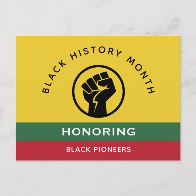 Black History Month African American Curved Text Postcard (Front)