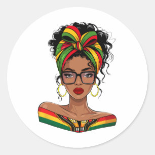 Black History Month African American Juneteenth Wo Classic Round Sticker