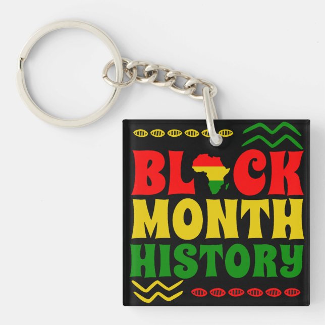 Black History Month, African american Key Ring (Front)