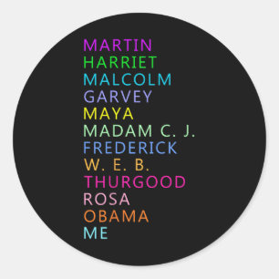 Black History Month African American Leader's Grap Classic Round Sticker