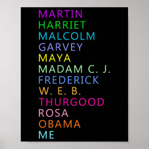 Black History Month African American Leader's Grap Poster