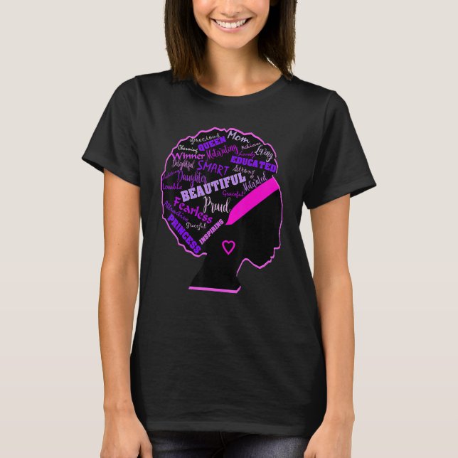 Black History Month African American Melanin Beaut T-Shirt (Front)