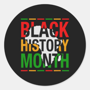 Black History Month African American Melanin Pride Classic Round Sticker