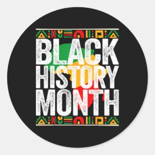 Black History Month African American Melanin Pride Classic Round Sticker