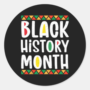 Black History Month African American Men Women Kid Classic Round Sticker