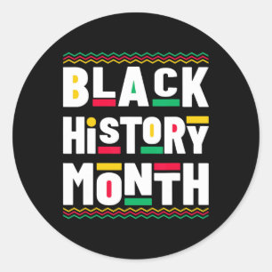 Black History Month African American Men Women Kid Classic Round Sticker