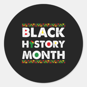Black History Month African American Men Women Kid Classic Round Sticker