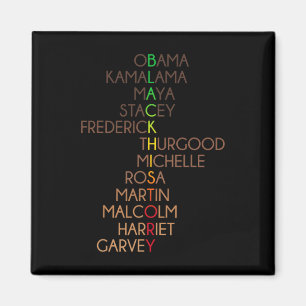 Black History Month African American Men Women Kid Magnet