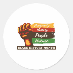 Black History Month African American Pride Fist Me Classic Round Sticker