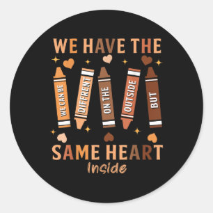 Black History Month African American Same Heart Me Classic Round Sticker