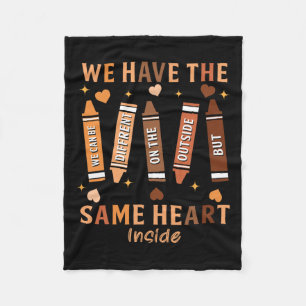 Black History Month African American Same Heart Me Fleece Blanket