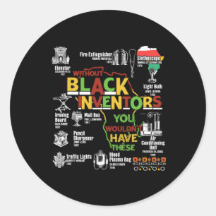 Black History Month African American Women Men Classic Round Sticker