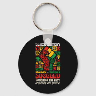 Black History Month African Believe Achieve Succee Key Ring