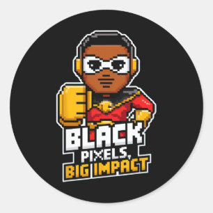 Black History Month African Black Afro Boy Video G Classic Round Sticker