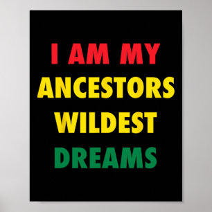 Black History Month African Colors Quotation T Shi Poster