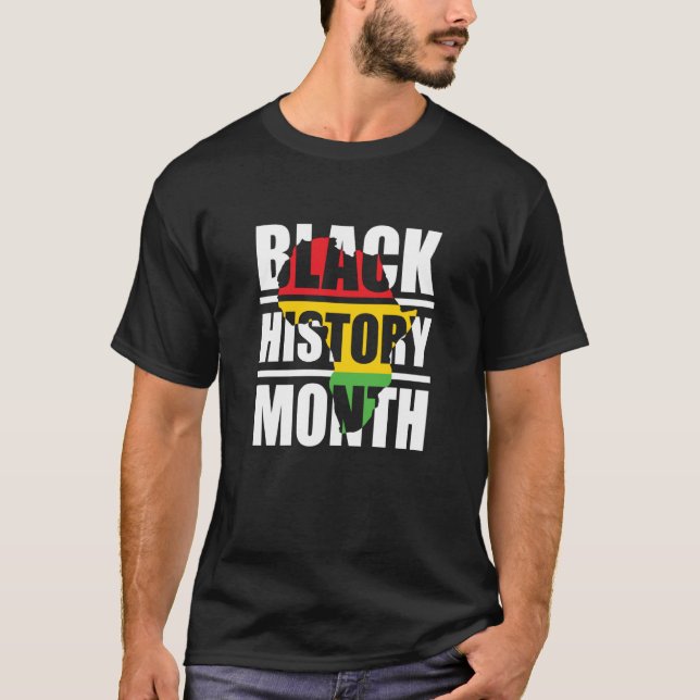 Black History Month African Continent T-Shirt (Front)