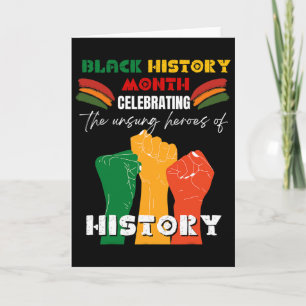 Black History Month African Fist American Proud Pr Card
