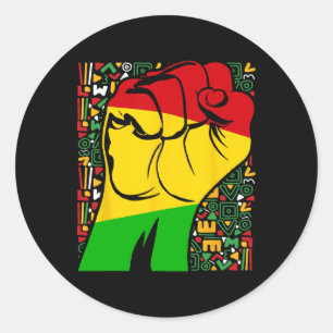 Black History Month African Fist Powerful Classic Round Sticker