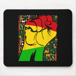 Black History Month African Fist Powerful Mouse Pad