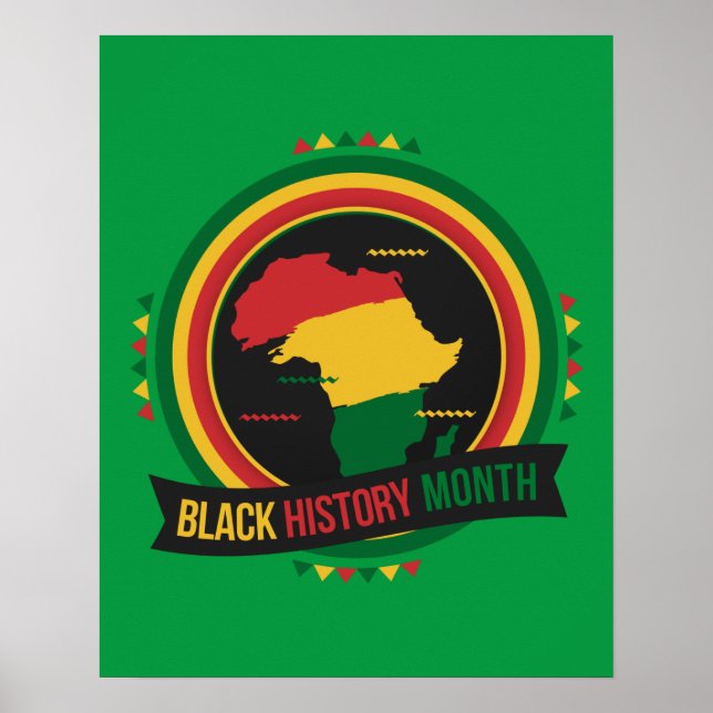 Black History Month African Flag Colours Poster (Front)