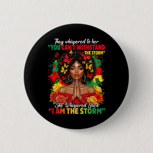 Black History Month African Girl Woman Afro I Am T 6 Cm Round Badge