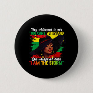 Black History Month African Girl Woman Afro I Am T 6 Cm Round Badge