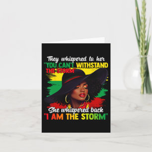 Black History Month African Girl Woman Afro I Am T Card