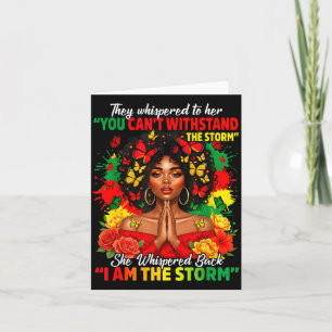 Black History Month African Girl Woman Afro I Am T Card