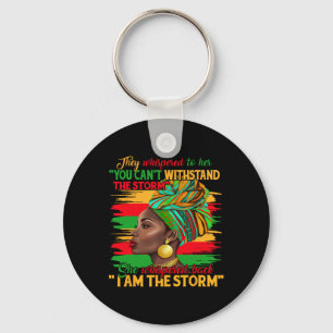 Black History Month African Girl Woman Afro I Am T Key Ring