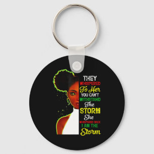 Black History Month African Girl Woman Afro I Am T Key Ring
