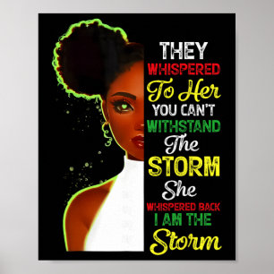 Black History Month African Girl Woman Afro I Am T Poster