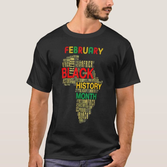 Black History Month African Map Africa Roots Pride T-Shirt (Front)