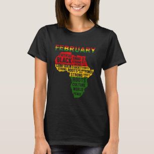 Black History Month African Map Colours T-Shirt