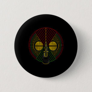 Black History Month African Mask 6 Cm Round Badge