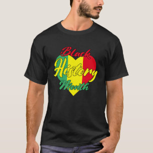 Black History Month African Proud Afro Valentines  T-Shirt