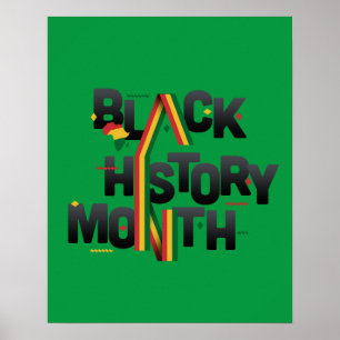 Black History Month African Ribbon Colours Poster
