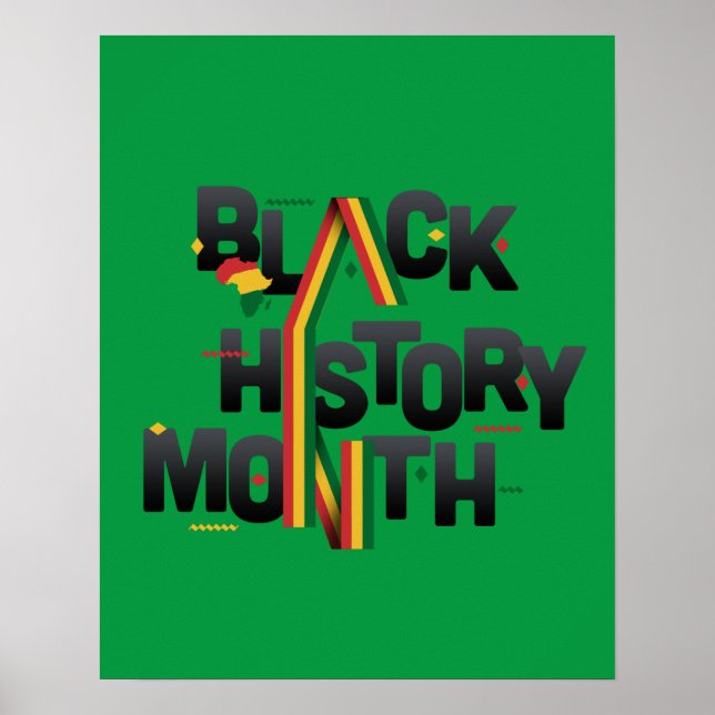 Black History Month African Ribbon Colours Poster (Front)