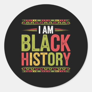 Black History Month African Roots African American Classic Round Sticker
