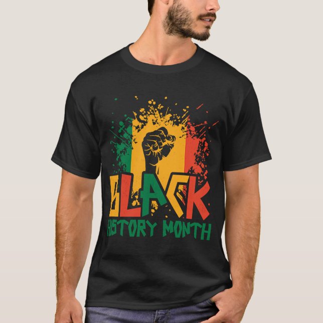 Black History Month African Roots Pride BHM T-Shirt (Front)