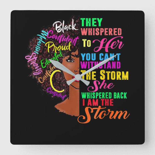 Black History Month African Square Wall Clock (Front)