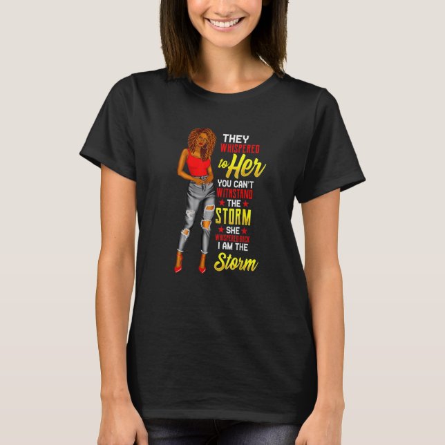 Black History Month  African Woman Afro I Am The S T-Shirt (Front)